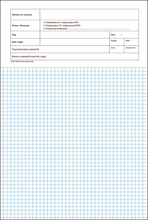 Prøveark A3 kvadreret - hvid